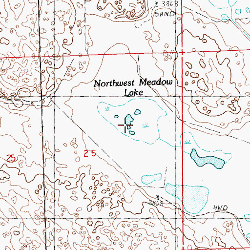 Topographic Map of Northwest Meadow Lake, NE