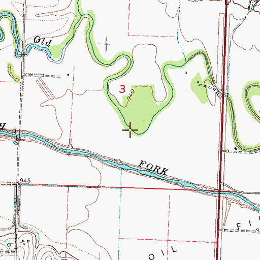 Topographic Map of Old Channel South Fork Nemaha River, NE