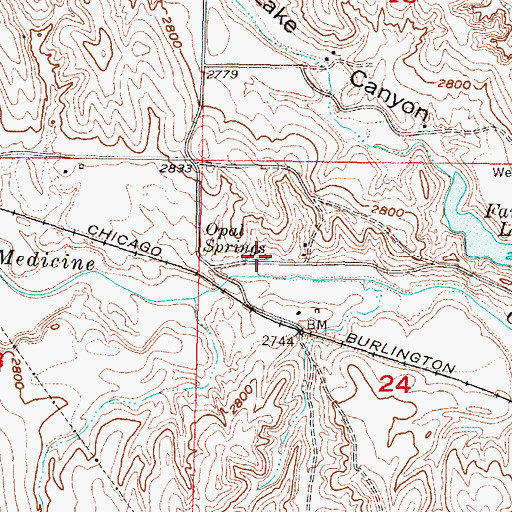 Topographic Map of Opal Spring, NE