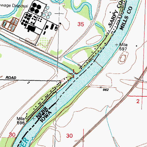 Topographic Map of Papillion Creek, NE