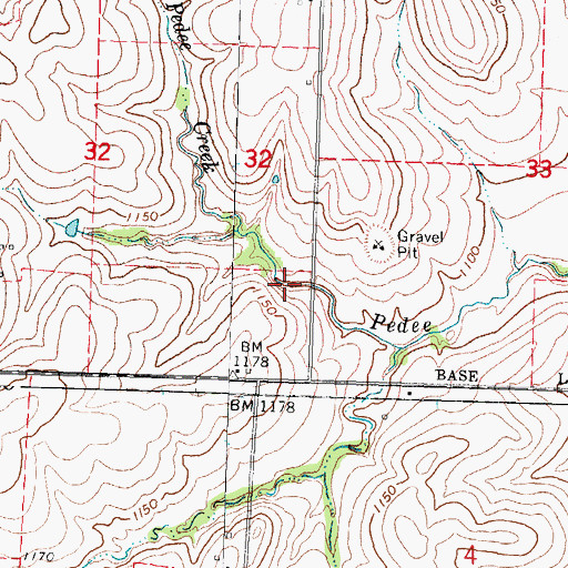 Topographic Map of Pedee Creek, NE