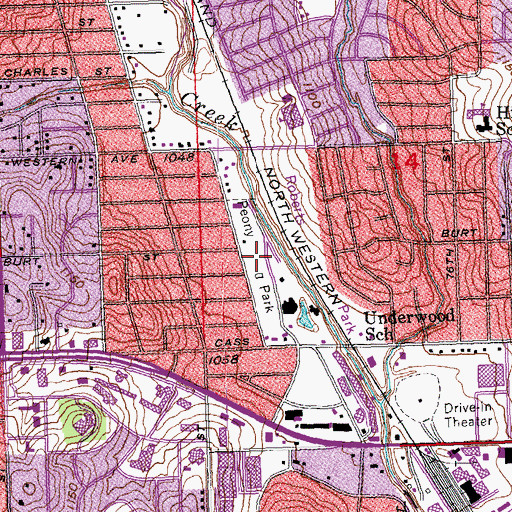 Topographic Map of Peony Park, NE