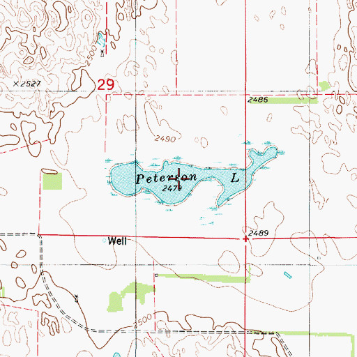 Topographic Map of Peterson Lake, NE