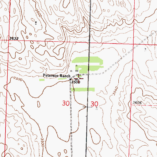 Topographic Map of Peterson Ranch, NE