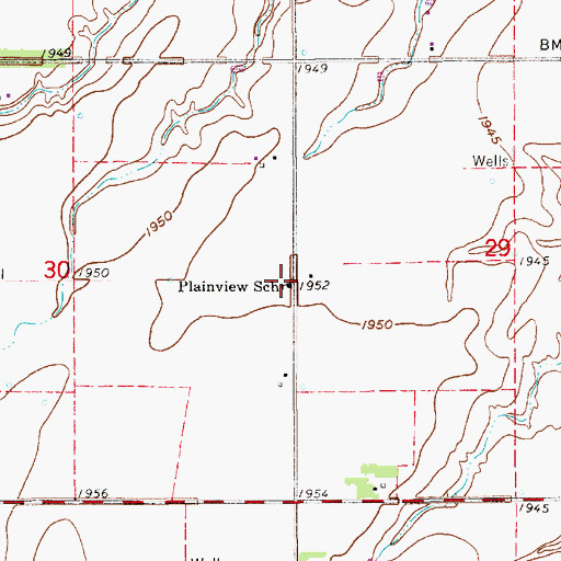 Topographic Map of Plainview School, NE