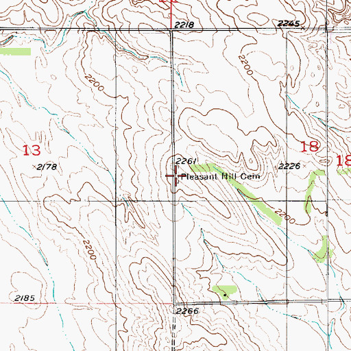 Topographic Map of Pleasant Hill Cemetery, NE