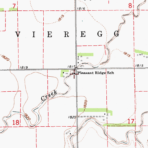 Topographic Map of Pleasant Ridge School, NE