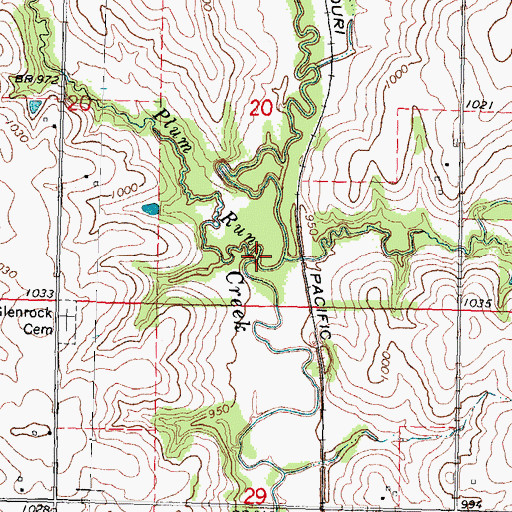 Topographic Map of Plum Run, NE