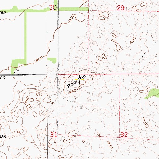 Topographic Map of Pool Hill, NE