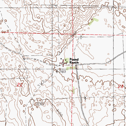 Topographic Map of Pound Ranch, NE
