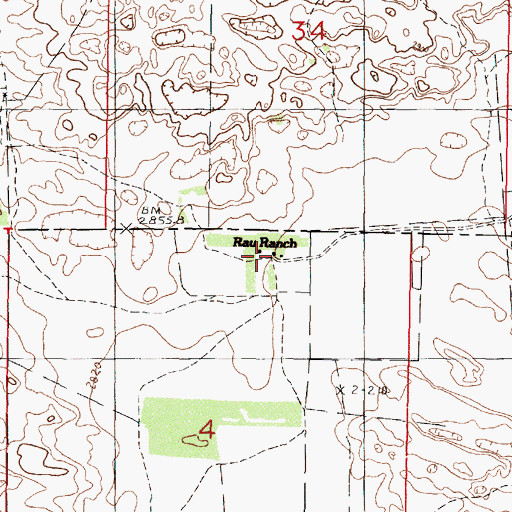 Topographic Map of Rau Ranch, NE
