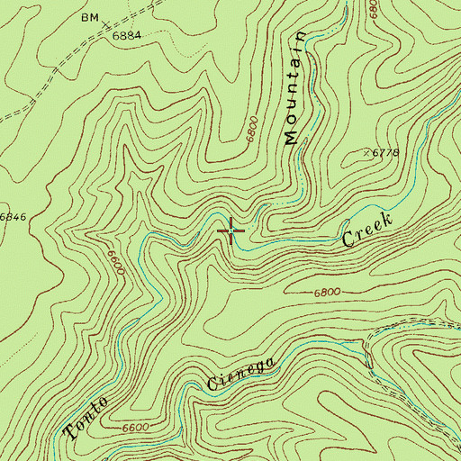 Topographic Map of Mountain Lion Canyon, AZ