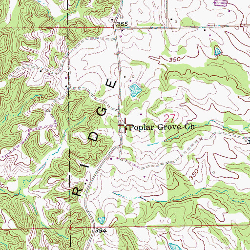 Topographic Map of Poplar Grove Church, AR