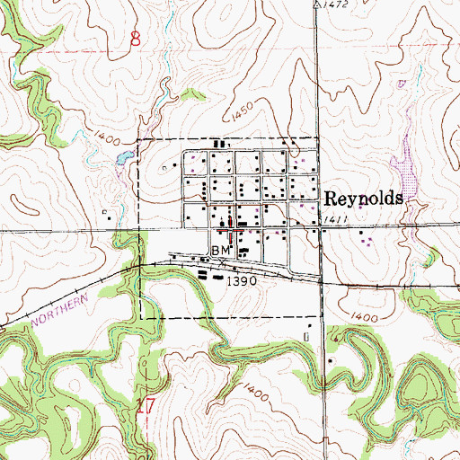 Topographic Map of Reynolds, NE