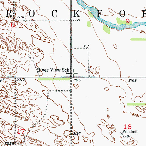 Topographic Map of Riverview Public School, NE