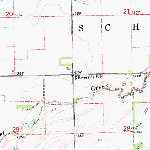 Topographic Map of Riverside School, NE