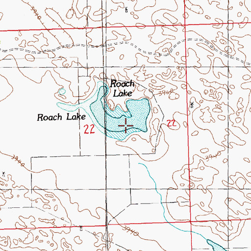 Topographic Map of Roach Lake, NE