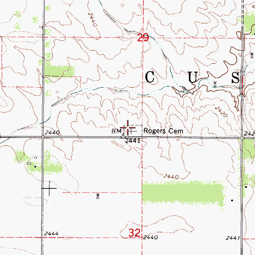 Topographic Map of Rogers Cemetery, NE