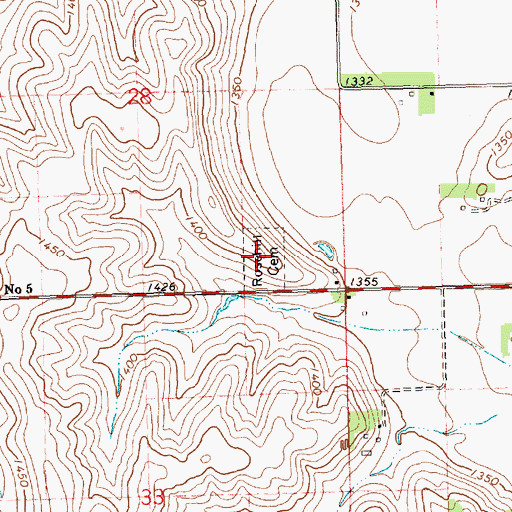 Topographic Map of Rosehill Cemetery, NE