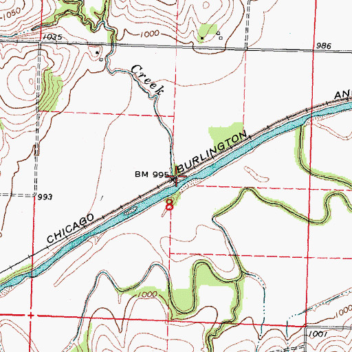 Topographic Map of Round Grove Creek, NE