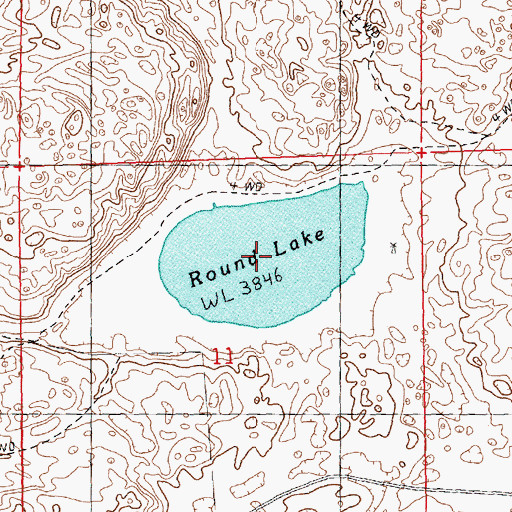 Topographic Map of Round Lake, NE