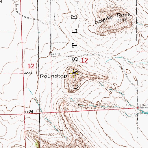 Topographic Map of Roundtop, NE
