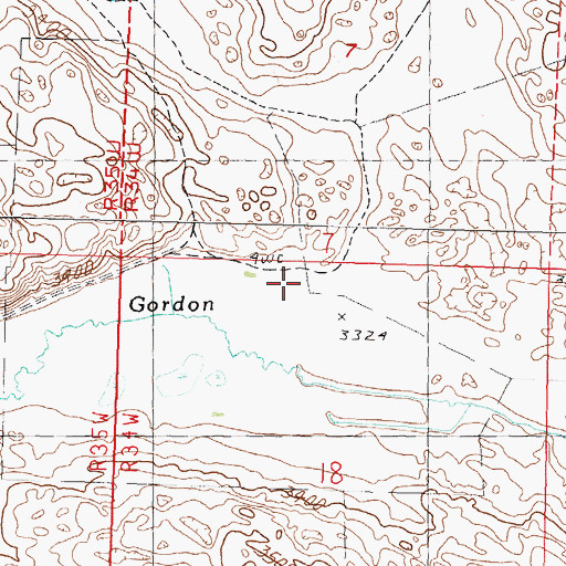Topographic Map of Russell Ranch, NE