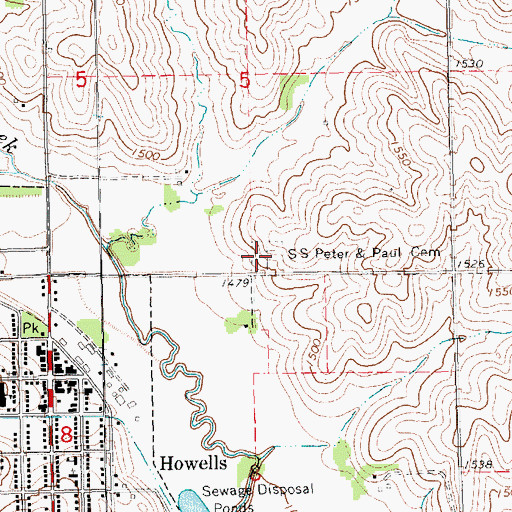 Topographic Map of S S Peter and Paul Cemetery, NE