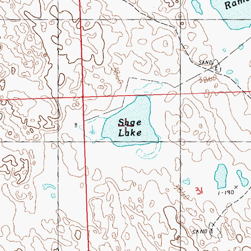Topographic Map of Sage Lake, NE
