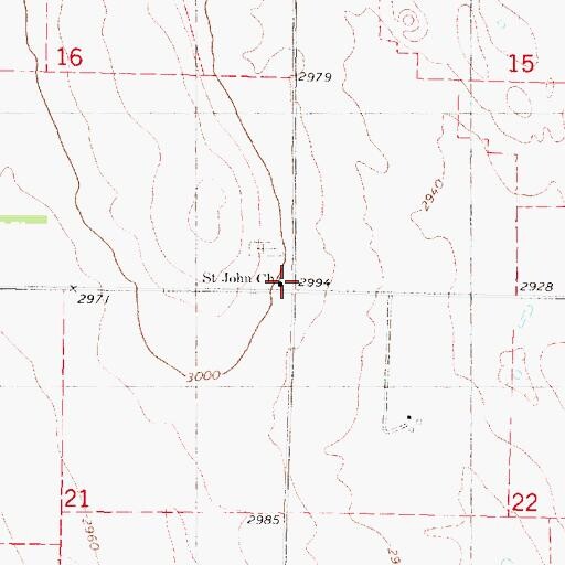 Topographic Map of Saint John Church, NE