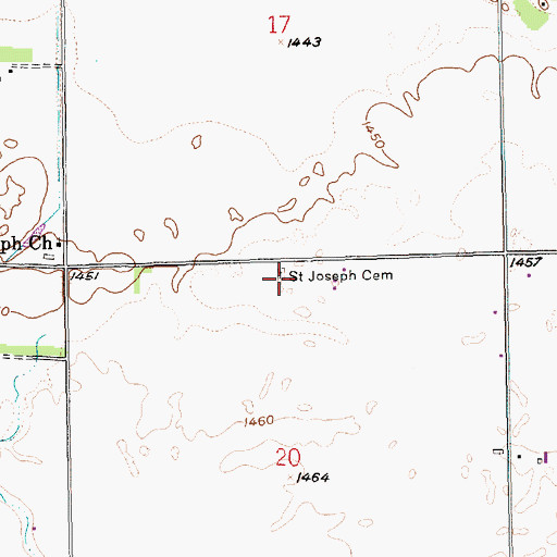 Topographic Map of Saint Joseph Cemetery, NE
