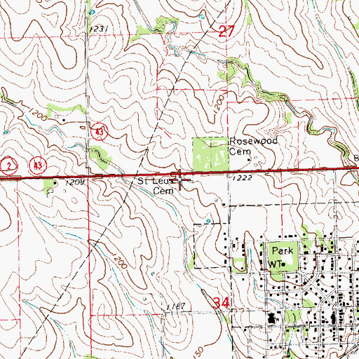 Topographic Map of Saint Leos Cemetery, NE