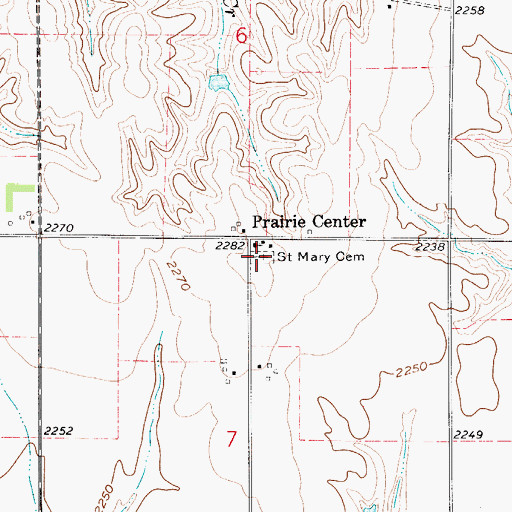 Topographic Map of Saint Mary Cemetery, NE
