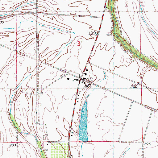 Topographic Map of Sycamore Bend Farm, AR