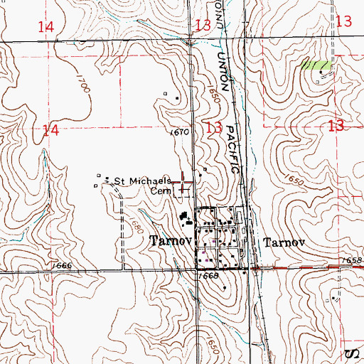 Topographic Map of Saint Michaels Cemetery, NE
