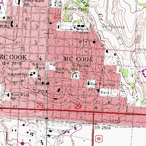 Topographic Map of Saint Patricks Elementary School, NE