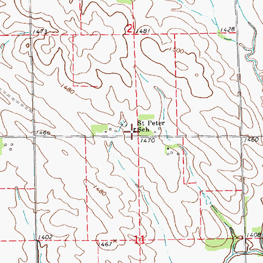Topographic Map of Saint Peter School, NE
