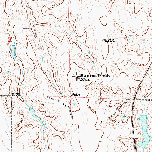Topographic Map of Sappa Peak, NE