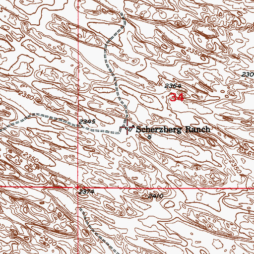Topographic Map of Scherzberg Ranch, NE
