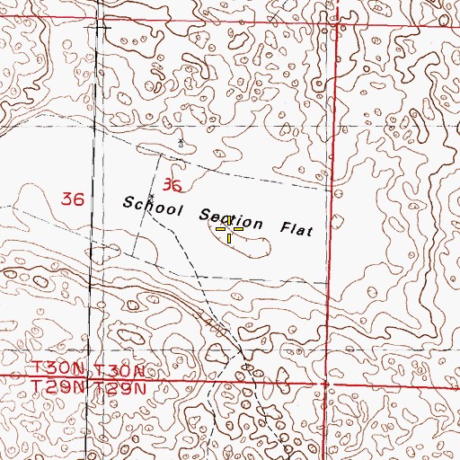 Topographic Map of School Section Flat, NE