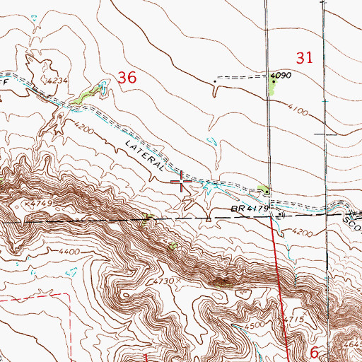 Topographic Map of Scotts Bluff Lateral, NE