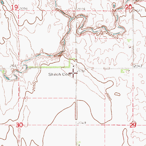 Topographic Map of Shiloh Cemetery, NE