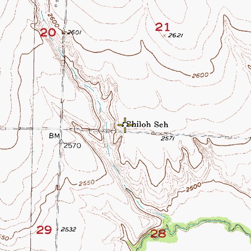 Topographic Map of Shiloh School, NE