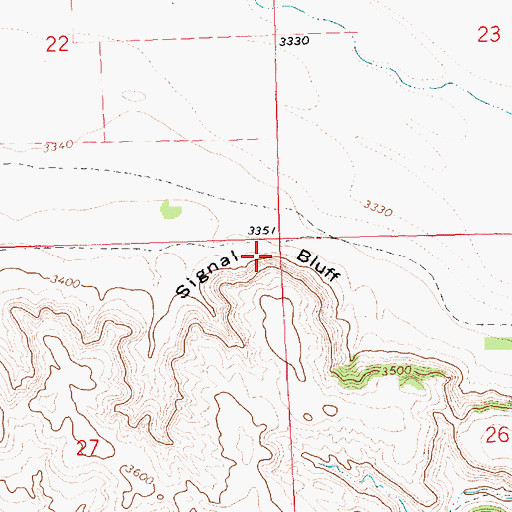 Topographic Map of Signal Bluff, NE
