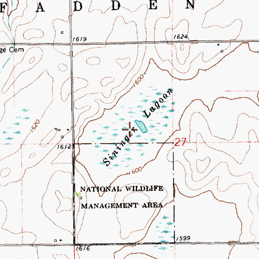 Topographic Map of Sininger Lagoon, NE