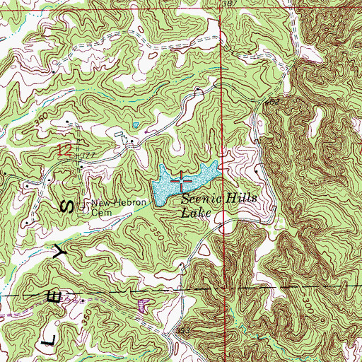 Topographic Map of Scenic Hills Lake, AR