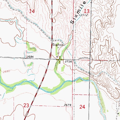 Topographic Map of Sixmile Canyon, NE