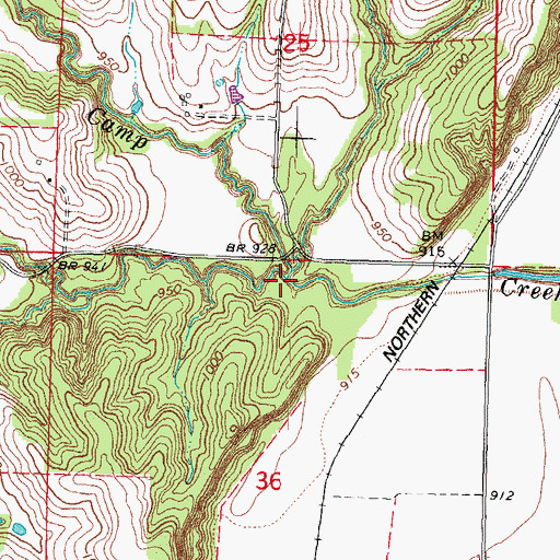 Topographic Map of South Branch Camp Creek, NE