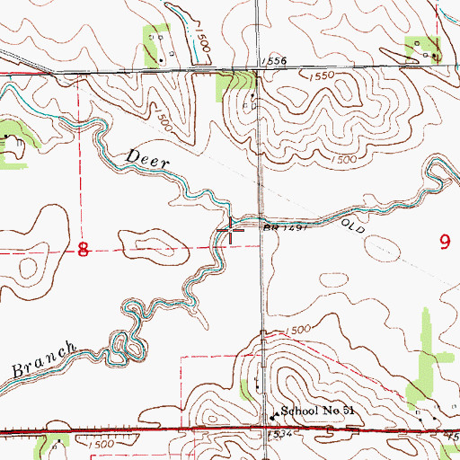 Topographic Map of South Branch Deer Creek, NE
