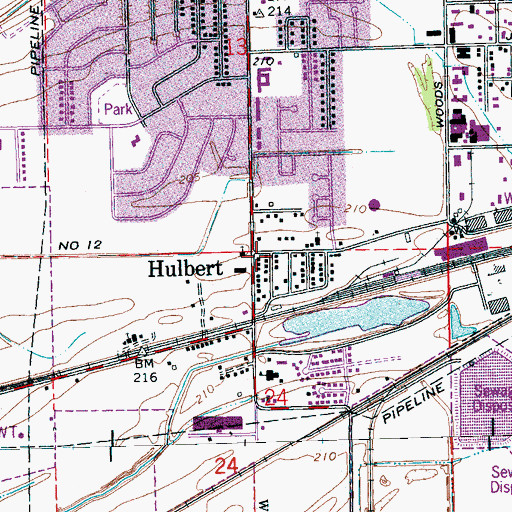 Topographic Map of Westwood Church, AR
